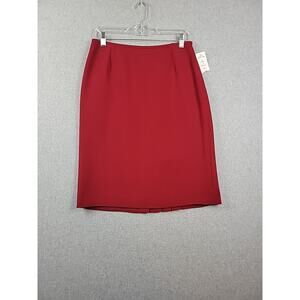 NWT TAHARI ASL Romance Red Lined Knee Length Pencil Skirt Women's 6